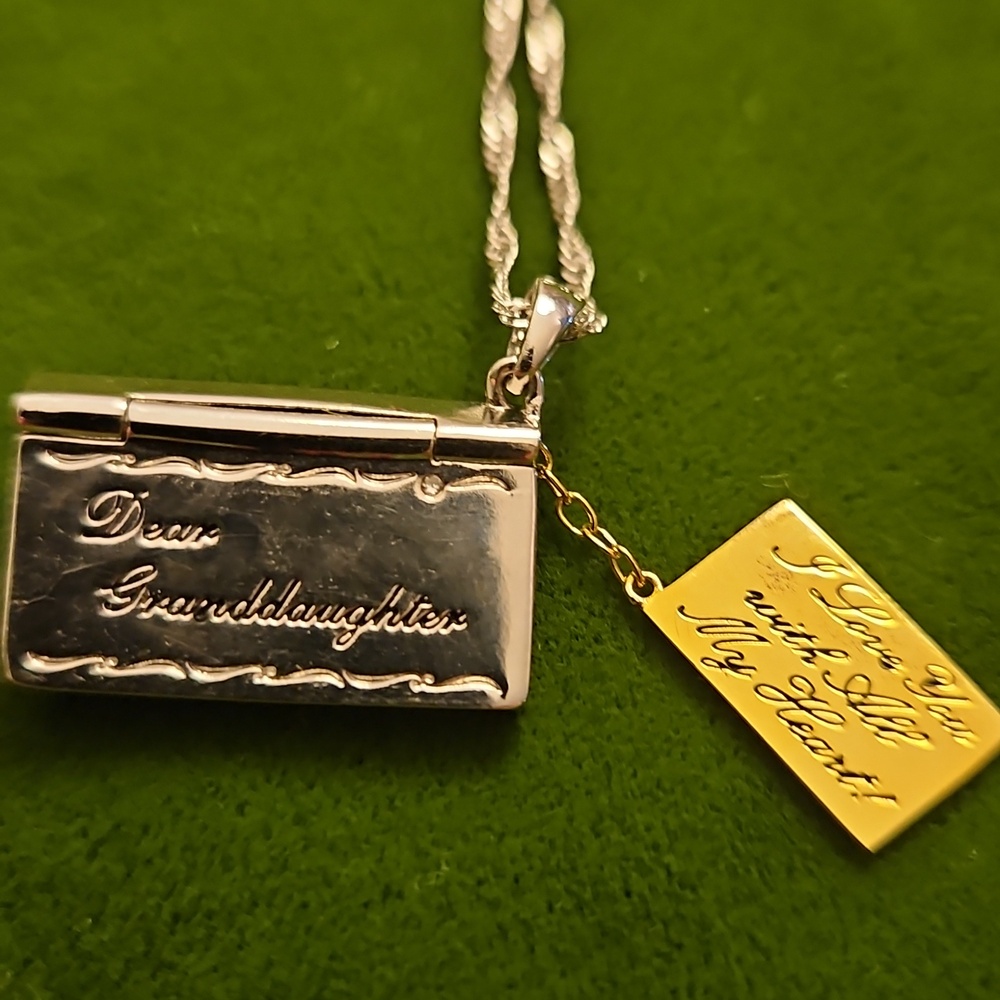 The Bradford Exchange Dear Granddaughter Two-Tone Locket Necklace 18"